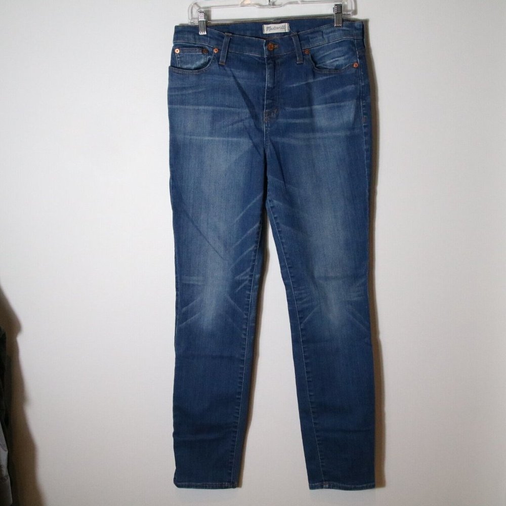 Madewell Womens High Rise Alley Straight Leg Jeans Size 31 Medium Wash Stretch